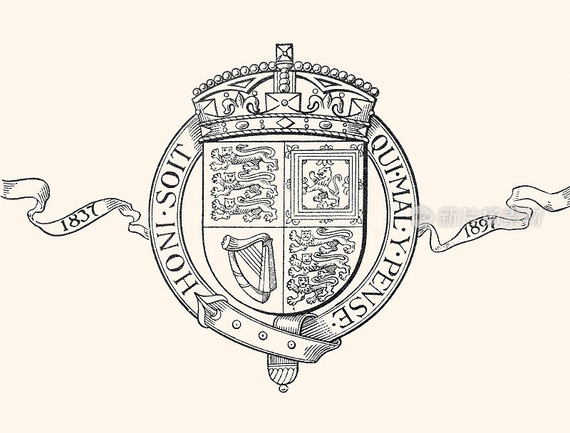维多利亚女王登基60周年纪念标志:1837-1897 (xxxl)